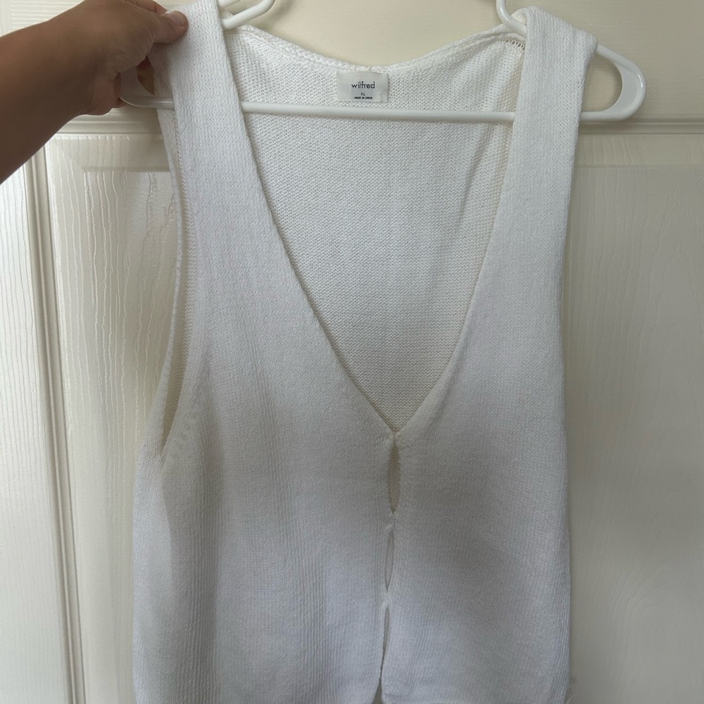 Wilfred Cream Buttoned Tank Top Aritizia